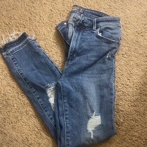 Classic Distressed Denim Skinny Jeans